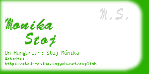 monika stoj business card